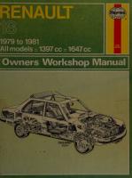 Haynes Renault 18 Owners Workshop Manual
 0856965987, 9780856965982