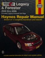 Haynes Subaru Legacy and Forester Automotive Repair Manual
 1563926199, 9781563926198