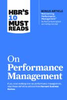 HBR's 10 Must Reads on Performance Management
 9781647825218, 9781647825225, 1647825210