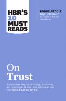 HBR's 10 Must Reads on Trust
 1647825245, 9781647825249