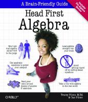 Head First Algebra:A Learner’s Guide to Algebra I
 9780596514860