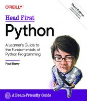 Head First Python: A Learner’s Guide to the Fundamentals of Python Programming [3 ed.]
 9781492051299