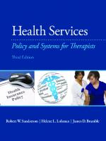 Health services : policy and systems for therapists [Third ed.]
 9780133110616, 0133110613