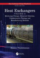 Heat Exchangers. Volume II: Mechanical Design, Materials Selection, Nondestructive Testing, and Manufacturing Methods [3 ed.]
 9781032399348, 9781032399355, 9781003352051