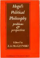 Hegel's political philosophy: problems and perspectives
 0521081238, 9780521081238