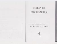 Hellenica Oxyrhynchia [reprint 1993 ed.]
 0856683582, 9780856683589