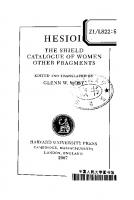 Hesiod: The Shield. Catalogue of Women. Other Fragments [2]
 9780674996236