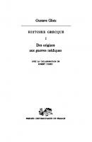 Histoire grecque, Tome 1: Des origines aux guerres Médiques [Reprint ed.]
 9782130395874