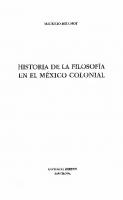 Historia De La Filosofia En El Mexico Colonial