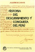 Historia del descubrimiento y conquista del Perú [1555]
 8483909790, 9788483909799