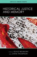 Historical Justice and Memory [1 ed.]
 9780299304638, 9780299304645