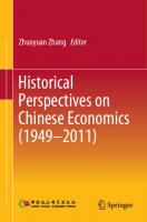 Historical Perspectives on Chinese Economics (1949–2011) [1st ed.]
 9789811581625, 9789811581632