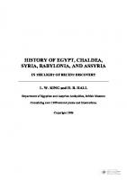 History Of Egypt Chaldea Syria