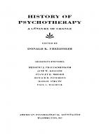 History of Psychotherapy: A Century of Change
 1557981493, 9781557981493