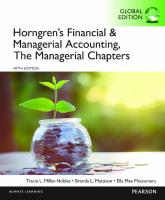 Horngren's financial & managerial accounting: the managerial chapters [Fifth edition]
 9780133851298, 1292117095, 9781292117096, 013385129X