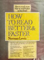 How to Read Better and Faster [4 ed.]
 0690015283, 9780690015287