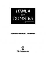 HTML 4 for Dummies
 3175723993, 9780764589171, 0764589172