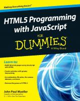 HTML5 Programming with JavaScript For Dummies [1 ed.]
 1118431669, 9781118431665