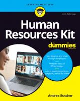 Human Resources Kit For Dummies [4 ed.]
 1119989892, 9781119989899