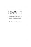 I Saw It: Ilya Selvinsky and the Legacy of Bearing Witness to the Shoah
 9781618111913