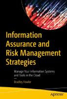 Information Assurance and Risk Management Strategies: Manage Your Information Systems and Tools in the Cloud