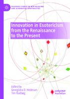 Innovation in Esotericism from the Renaissance to the Present
 3030679055, 9783030679057