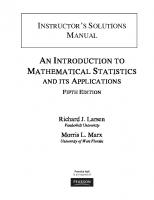 Instructor Solutions Manual for Introduction to Mathematical Statistics and Its Applications [5 ed.]
 9780321694010, 0321694015