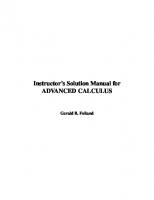 Instructor's Solution Manual for Advanced Calculus