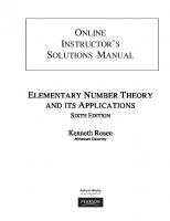 Instructor’s Solutions Manual for Elementary Number Theory and Its Applications [6 ed.]
 0321538013,  9780321538017