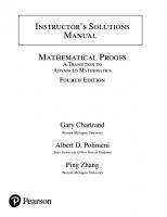 Instructor's Solutions Manual for Mathematical Proofs A Transition to Advanced Mathematics [4 ed.]
 0134746759, 9780134746753