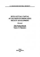 Intellectual capital as the basis of knowledge society development: monograph
 9786010434530