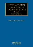 International Carriage of Goods by Road: CMR [6 ed.]
 0415710162, 9780415710169