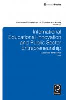 International Educational Innovation and Public Sector Entrepreneurship
 9781781907092, 9781781907085