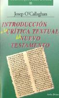 Introduccion a la critica textual del nuevo testamento