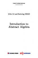 Introduction to Abstract Algebra
 9782759829163