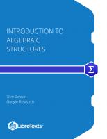 Introduction to Algebraic Structures