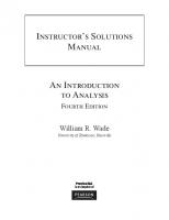 Introduction to analysis. 4ed. Instructor's solutions manual
 978-0-132-29639-7, 0-132-29639-X
