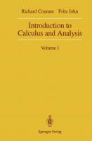 Introduction to Calculus and Analysis Volume I
 9781461389576, 9781461389552