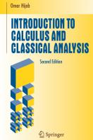 Introduction to Calculus and Classical Analysis (Undergraduate Texts in Mathematics)
 0387693157, 9780387693156, 0387693165, 9780387693163