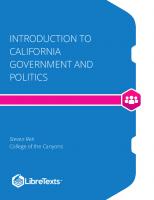 Introduction to California Government and Politics