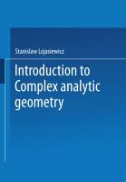 Introduction to Complex Analytic Geometry
 303487619X, 9783034876193