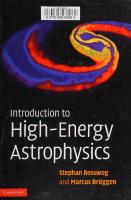 Introduction to High-Energy Astrophysics [1 ed.]
 9780521857697, 2007008118