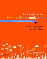 Introduction to human communication: perception, meaning, and identity
 9780190269616, 0190269618