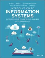 Introduction to Information Systems [5th Canadian ed.]
 9781119613213