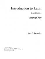 Introduction to Latin: Answer Key [Second ed.]
 9781585106875