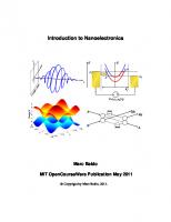 Introduction to Nanoelectronics (MIT 6.701)