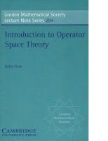 Introduction to operator space theory
 9780521811651, 0521811651