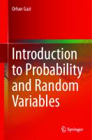 Introduction to Probability and Random Variables
 9783031318153, 9783031318160