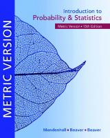 Introduction to Probability and Statistics (Metric Version) [15 ed.]
 9780357114469