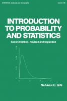 Introduction to probability and statistics [Second edition, revised and expanded]
 9781351436694, 1351436694, 0-8247-9037-5